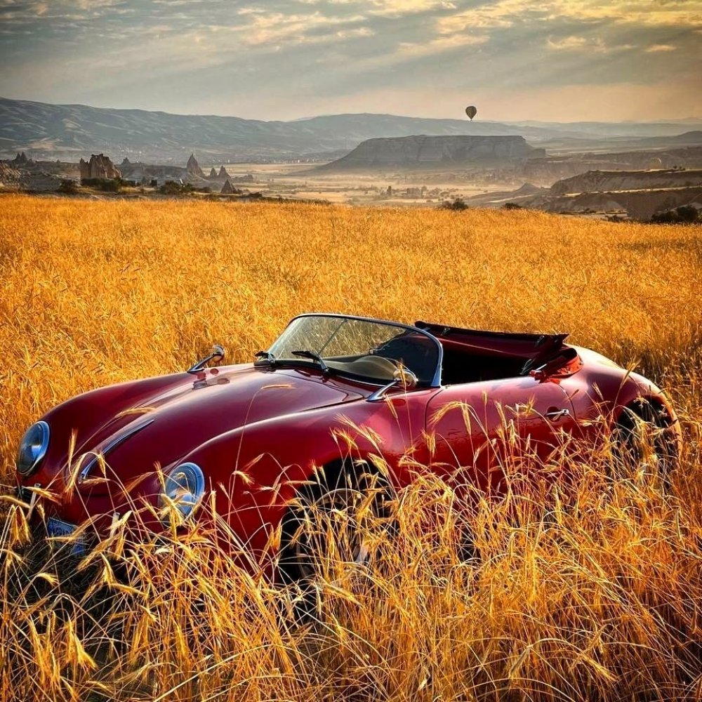 Kapadokya Kırmızı Porsche İle Fotoğraf Çekimi