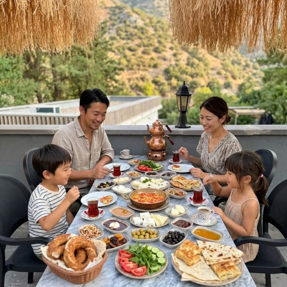 Kapadokya Serpme Kahvaltı Zelve Açık Hava Müzesi Terası