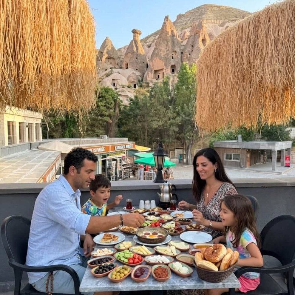 Zelve Açık Hava Müzesinde Serpme Kahvaltı