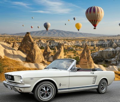 Klasik Araba İle Fotoğraf Çekimi Kapadokya