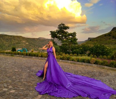 Kapadokya Gün Batımı Uçan Elbise Fotoğraf Çekimi