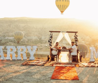 Kapadokya Gün Doğumunda Süper Evlilik Teklifi