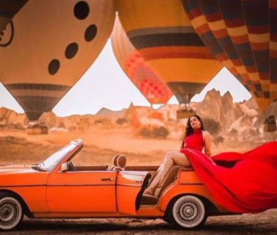 卡帕多奇亚橙色经典老爷车摄影体验