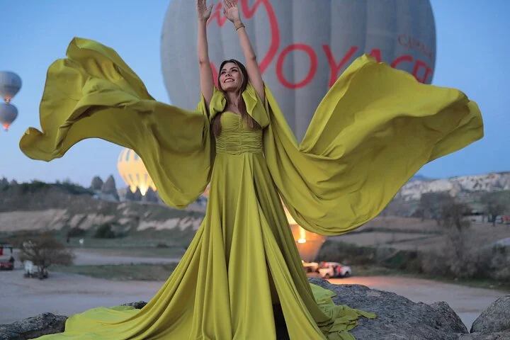 Cappadocia Photo shoot with a flying dress