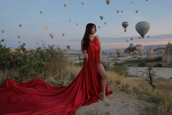 Cappadocia Photo shoot with a flying dress