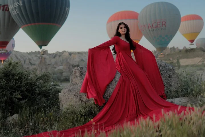 Cappadocia Photo shoot with a flying dress