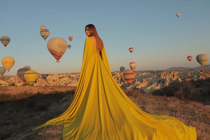 Cappadocia Photo shoot with a flying dress