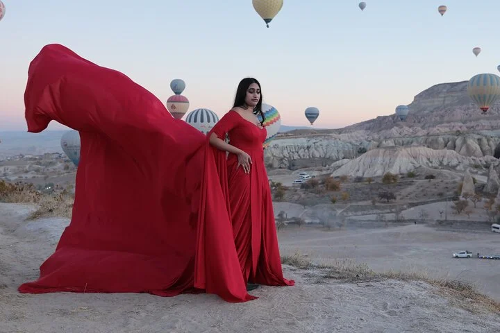Cappadocia Photo shoot with a flying dress