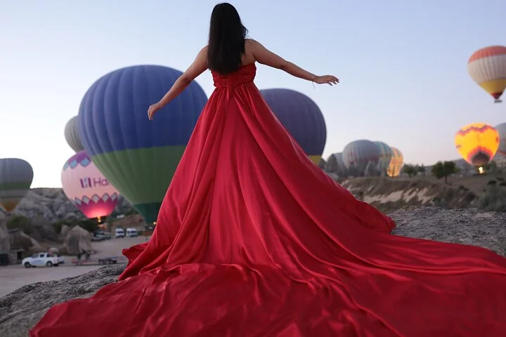 Cappadocia Photo shoot with a flying dress