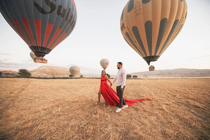 Cappadocia Private Flying Dress & Hot Air Balloon Photoshoot