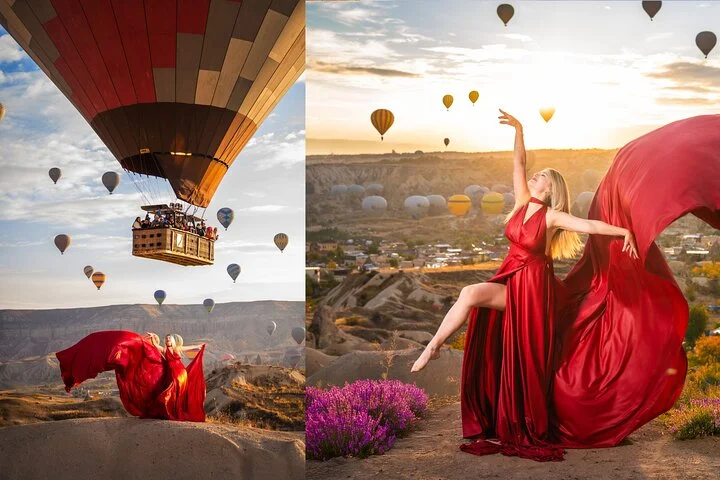 Photoshoot Experience in Cappadocia with Flying Dress
