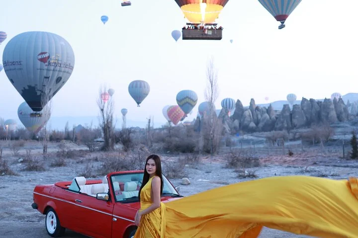 Sunrise Cappadocia Car Tour with Hot Air Balloon Views