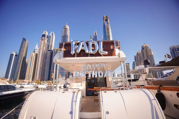 2 Hour Luxury Birthday Celebration on a Yacht in Dubai