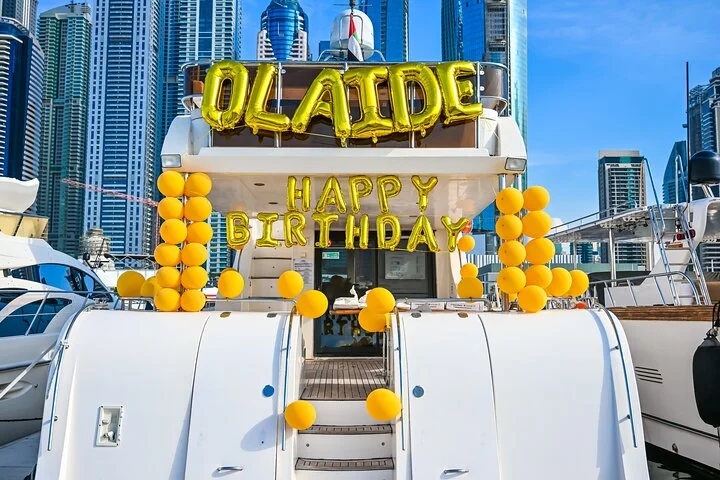 2 Hour Luxury Birthday Celebration on a Yacht in Dubai
