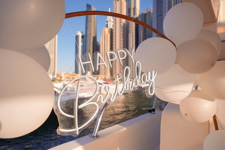 2 Hour Luxury Birthday Celebration on a Yacht in Dubai
