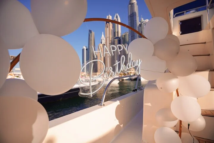 2 Hour Luxury Birthday Celebration on a Yacht in Dubai