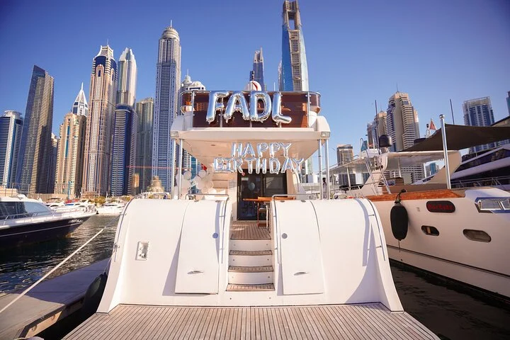 2 Hour Luxury Birthday Celebration on a Yacht in Dubai