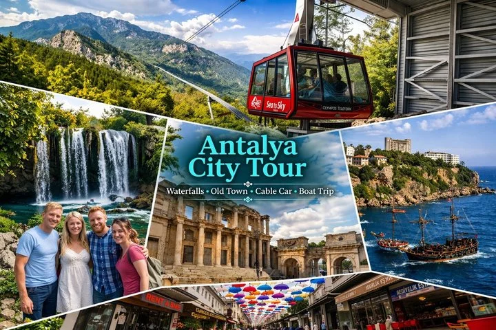 Antalya City Tour : Boat Trip , Waterfalls , Old Town & Lunch inc
