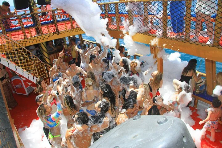 Antalya Pirate Boat Tour with Foam Party Soft Drinks & Transfer