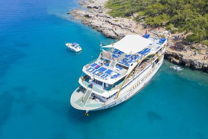 Antalya to Kemer Mega Star Boat Trip with Lunch & Transfers