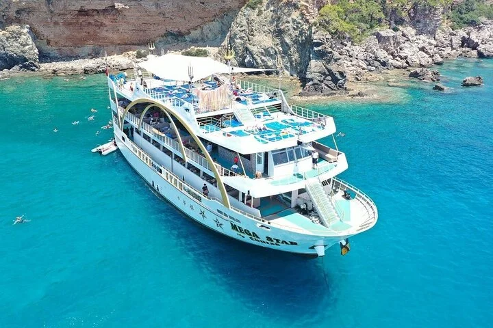 Antalya to Kemer Mega Star Boat Trip with Lunch & Transfers
