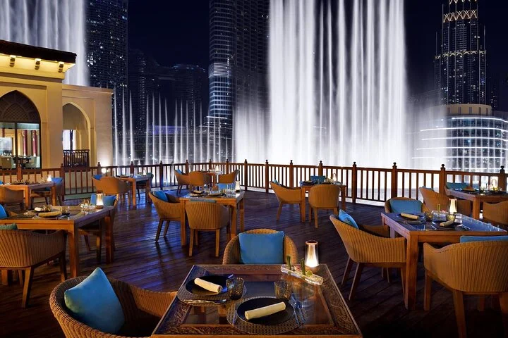 Dinner Watching Dubai Musical Fountain With Burj Khalifa View