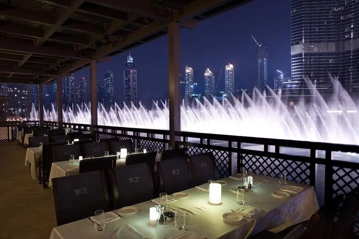Dinner Watching Dubai Musical Fountain With Burj Khalifa View