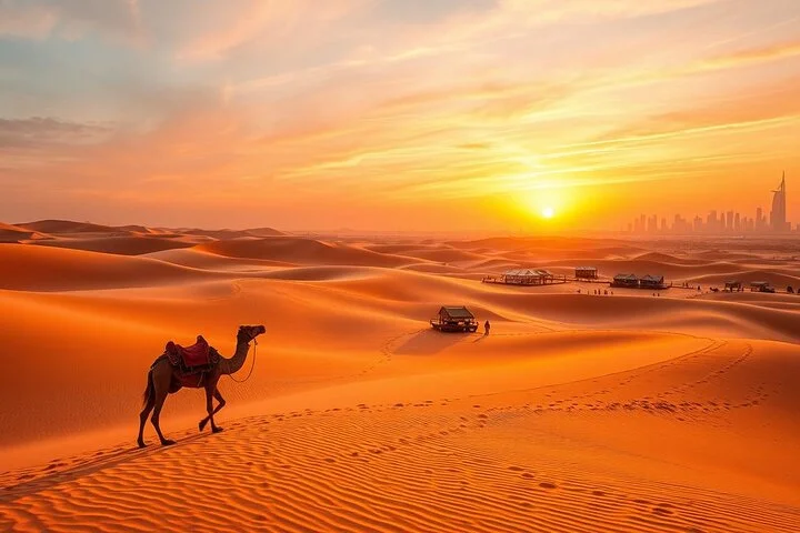 Dubai Desert Adventure Dune Safari Camel Ride BBQ & Stargazing