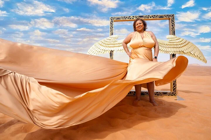 Dubai Desert Flying Dress Photography & Videography Tour