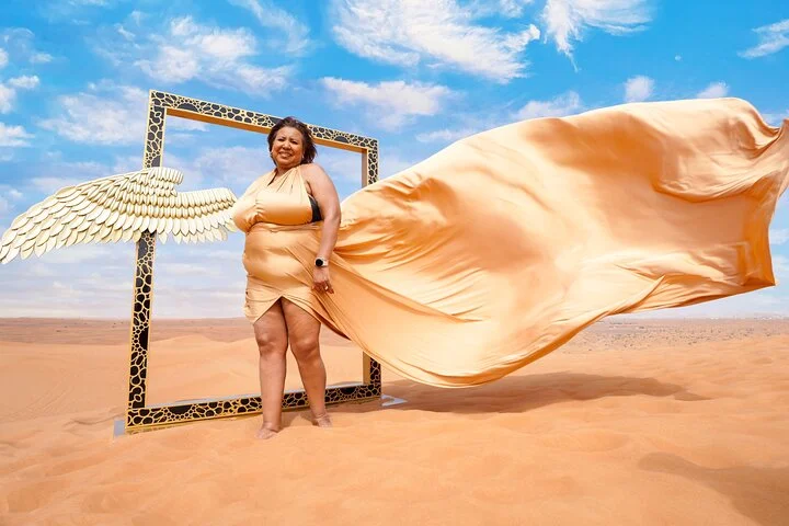 Dubai Desert Flying Dress Photography & Videography Tour