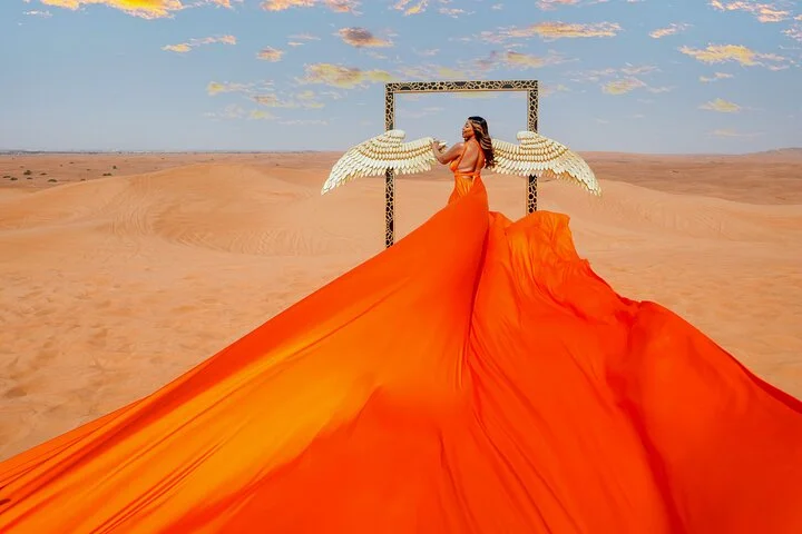 Dubai Desert Flying Dress Photography & Videography Tour