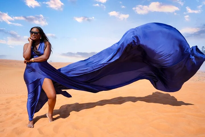 Dubai Desert Flying Dress Photography & Videography Tour