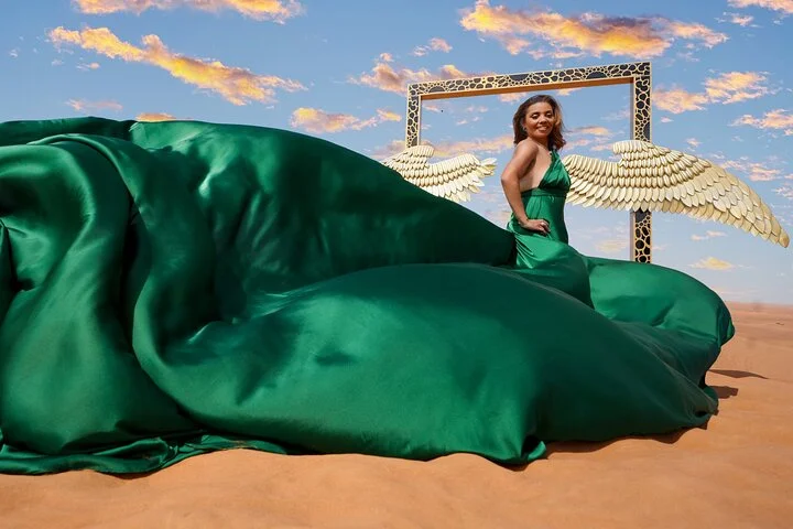 Dubai Desert Flying Dress Photography & Videography Tour