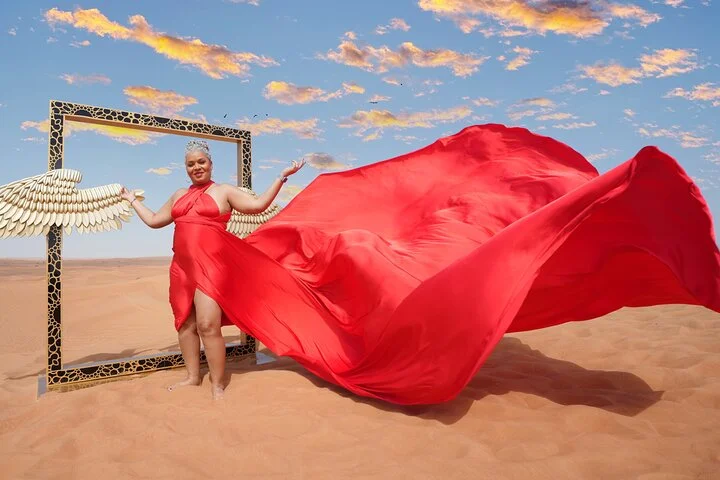 Dubai Desert Flying Dress Photography & Videography Tour