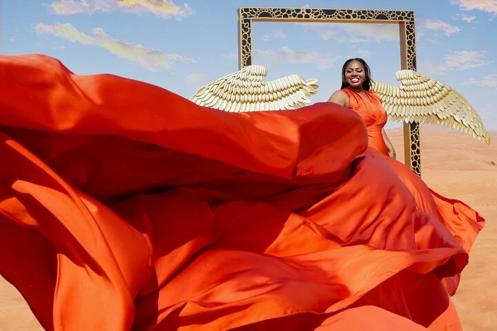 Dubai Desert Flying Dress Photography & Videography Tour