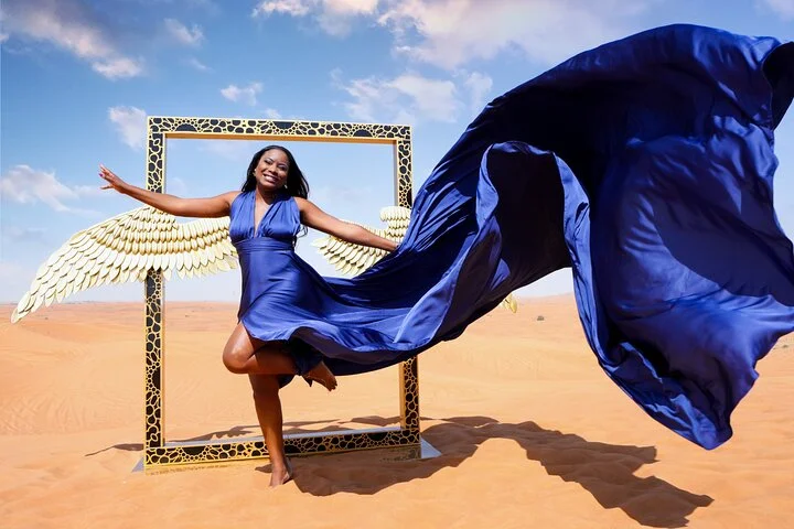 Dubai Desert Flying Dress Photography & Videography Tour
