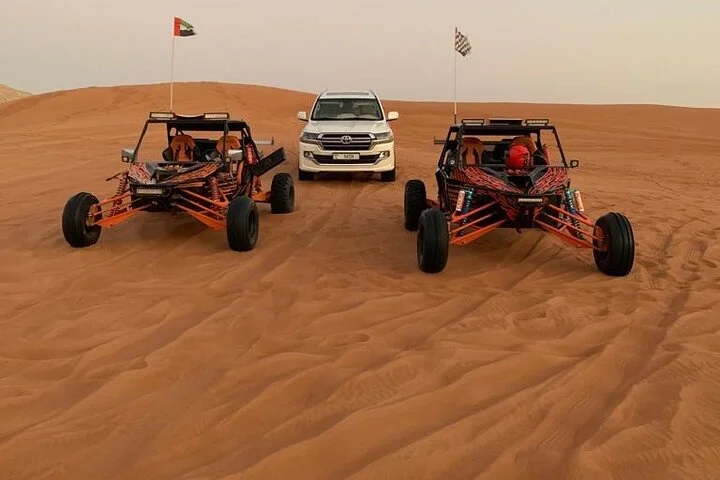 Dubai Desert Safari Adventure, Camel Ride, Sand surf, BBQ Dinner