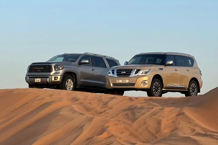 Dubai Desert Safari, Camel, Live BBQ & Shows (Private 4x4 Car)