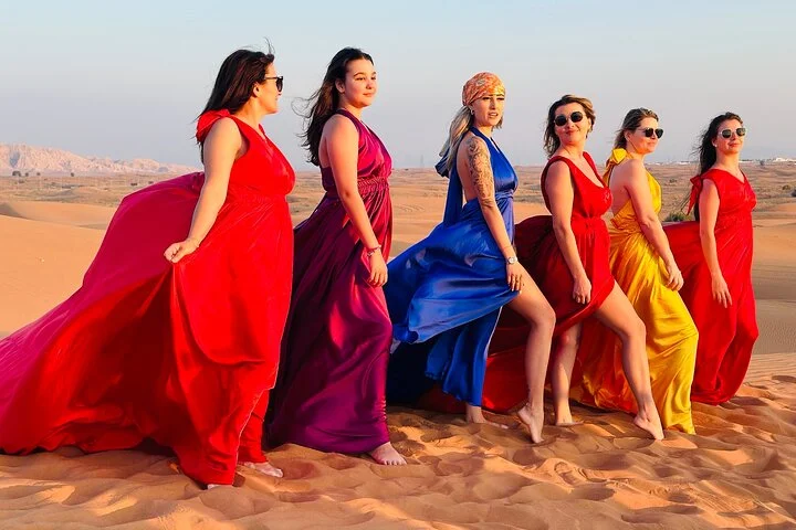Dubai Desert Safari & Flying Dress Photoshoot in Desert