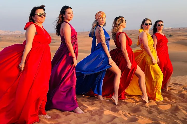 Dubai Desert Safari & Flying Dress Photoshoot in Desert