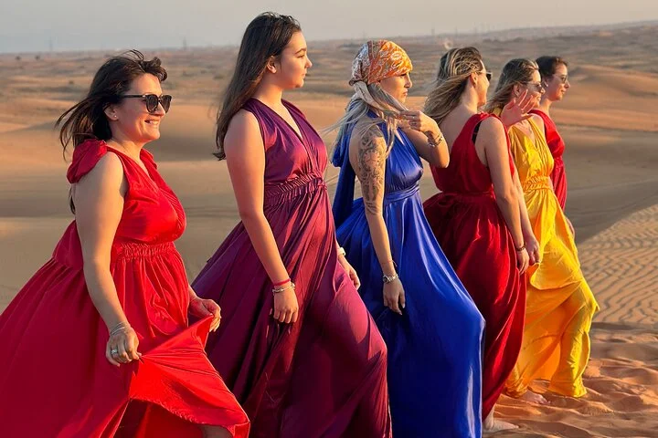 Dubai Desert Safari & Flying Dress Photoshoot in Desert