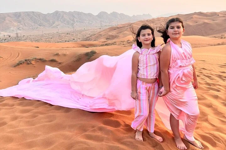 Dubai Desert Safari & Flying Dress Photoshoot in Desert