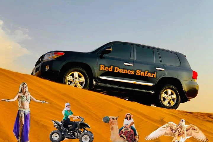 Dubai desert safari with 4x4 Dune Bashing,Camel Ride sand board