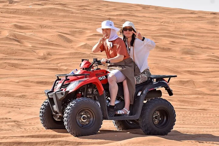 Dubai Desert Safari with Quad Bike, Camel Ride, Sandboard and BBQ