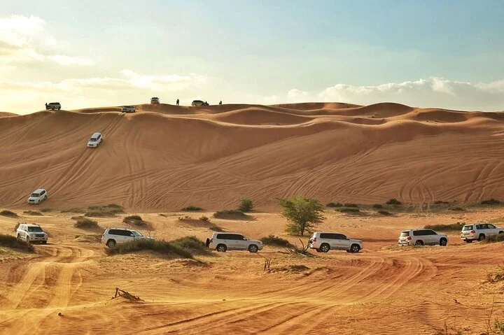 Dubai Evening Desert Safari with Dune Bashing BBQ Dinner and Show