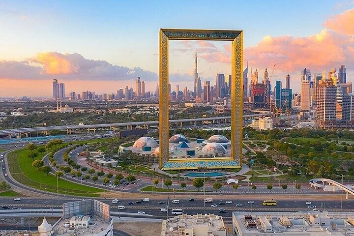 Dubai Frame (Golden Gate) or IMG WORLD as per option