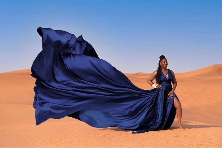 Dubai Private Flying Dress Photoshoot with Transportation