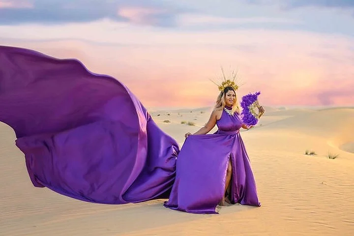 Dubai Private Flying Dress Photoshoot with Transportation