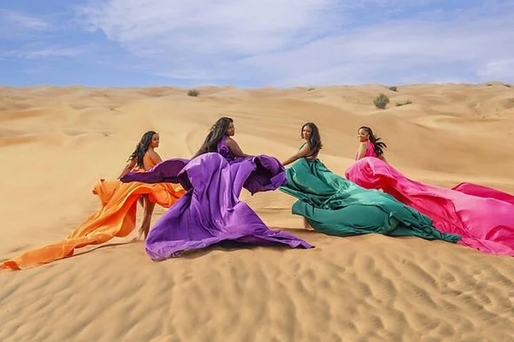 Dubai Private Flying Dress Photoshoot with Transportation