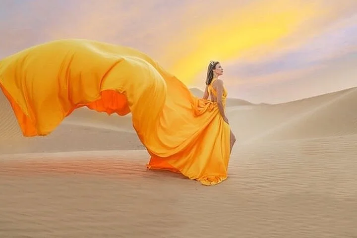 Dubai Private Flying Dress Photoshoot with Transportation